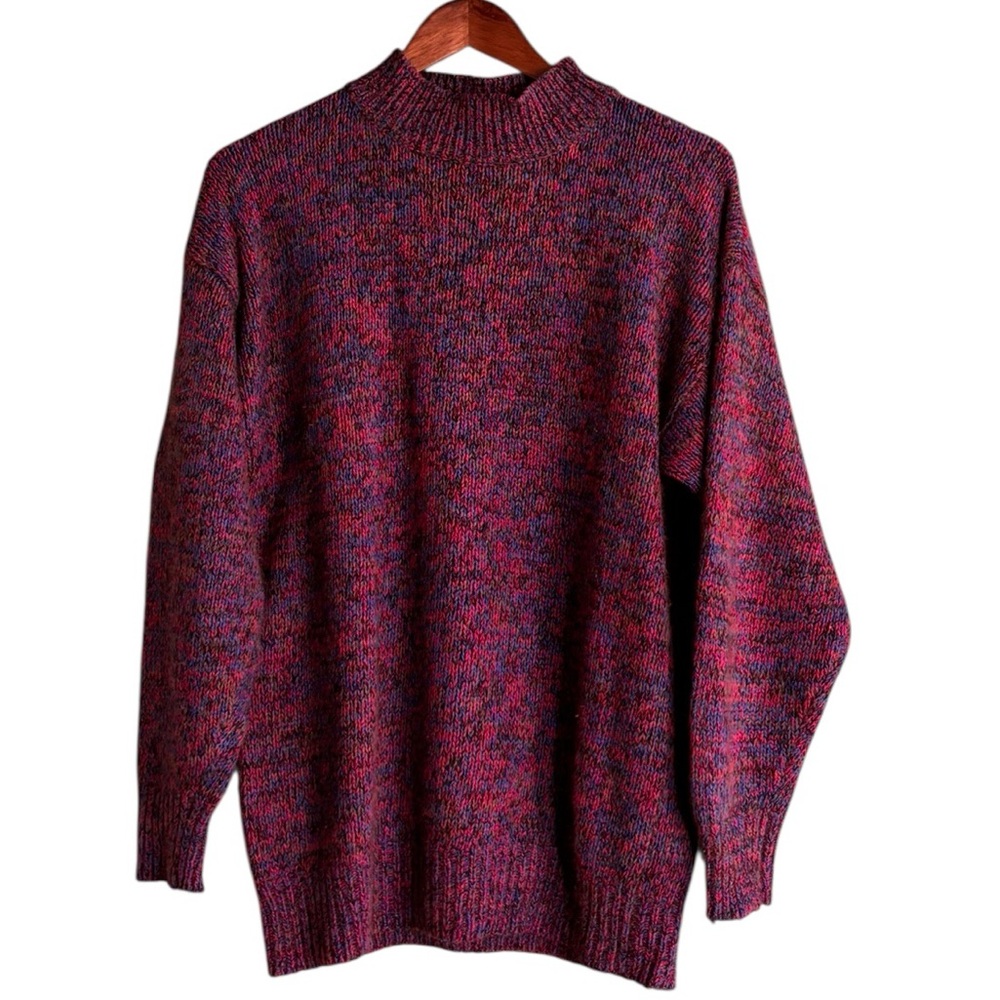 Vintage Majestic International Mock Turtleneck Knit Oversized Sweater Size M